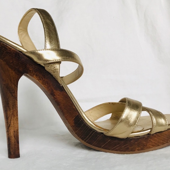 Jimmy Choo GOLD Platform HIGH Sandals - Picture 1 of 8
